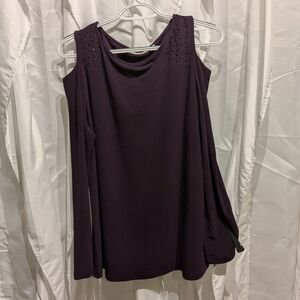 C4 Susan Graver Liquid Knit top Sz Medium in deep plum